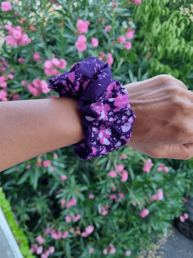 Chouchou motif pluie florale 🌸