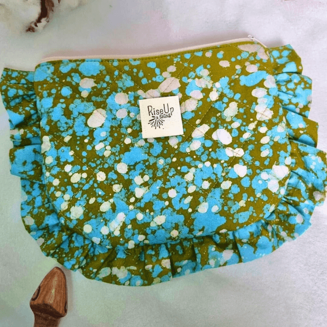 Pochette matelassée à fronce motif pluie d'espoir 💚
