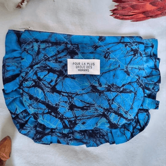 Pochette matelassée à fronce motif éclat céleste 💙