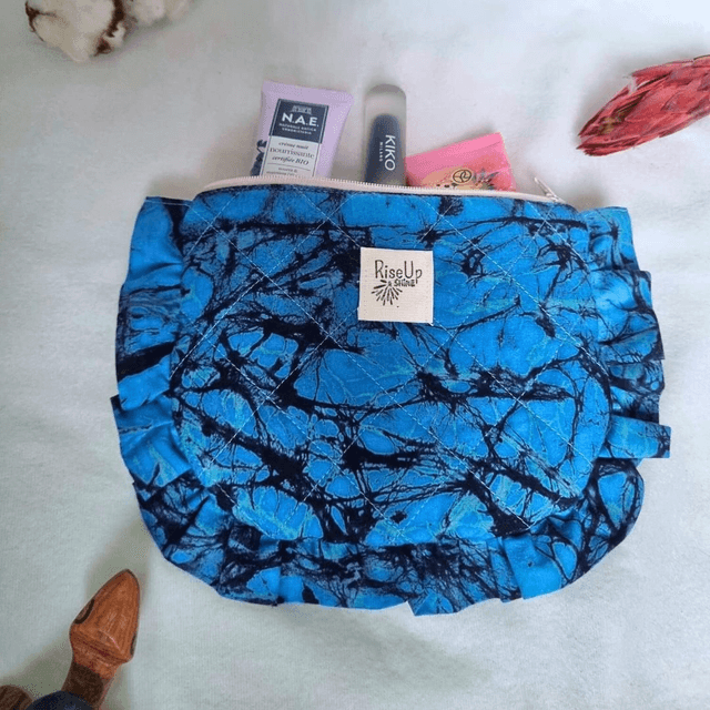 Pochette matelassée à fronce motif éclat céleste 💙